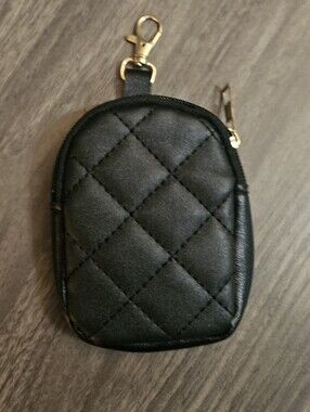 NWOT Quilted Black Mini Coin Purse /Bag Charm